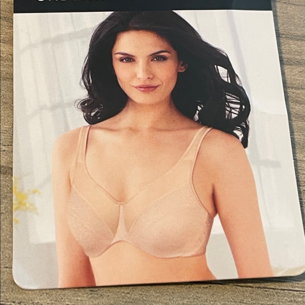 Bali minimizer white floral underwire bra style 6550 size 44DD NEW